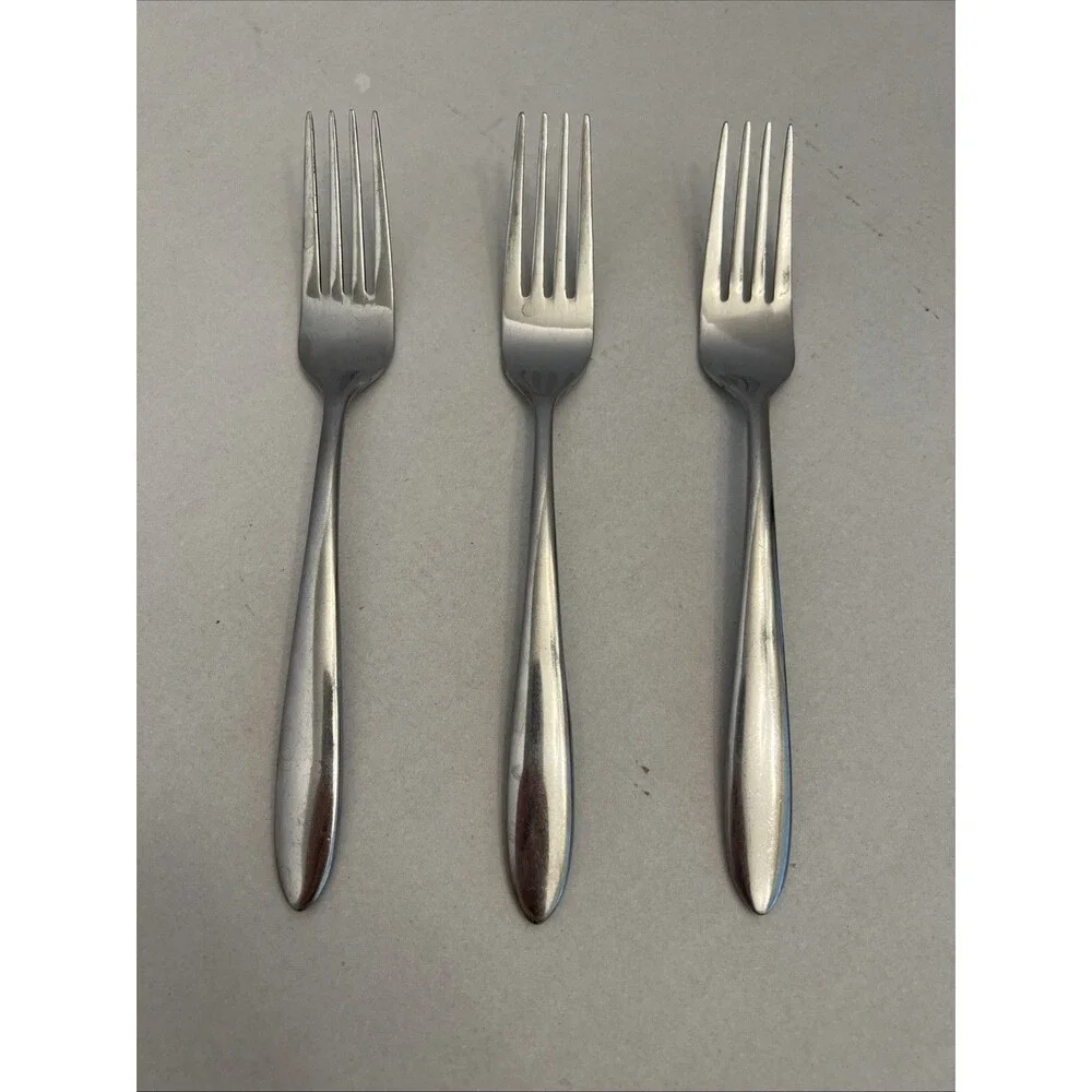 3 Oneida Jennifer Luann Mooncrest Trista Dinner Forks Stainless Steel Flatware